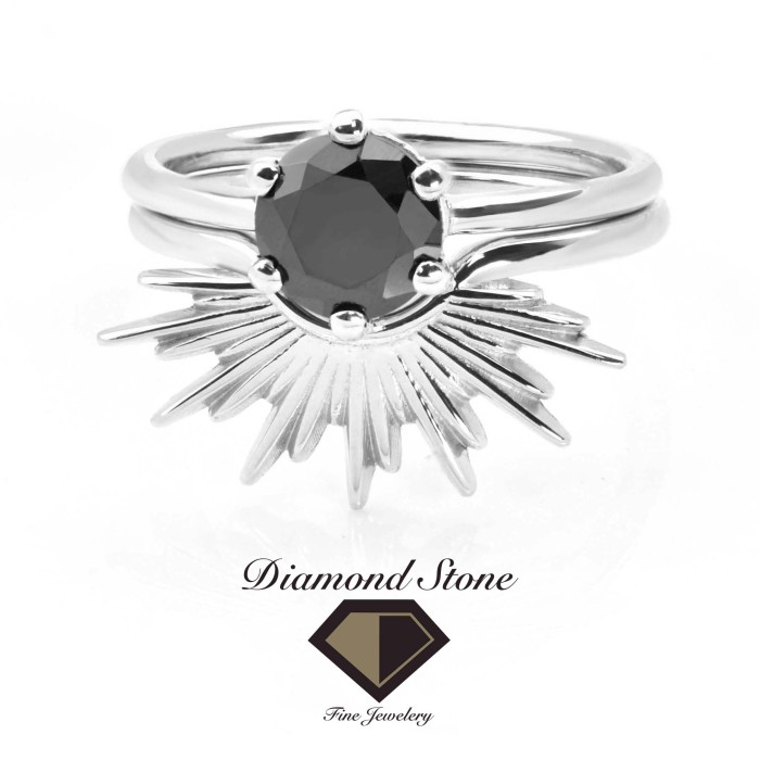 Inel aur cu diamant negru  SUNRISE  IC005